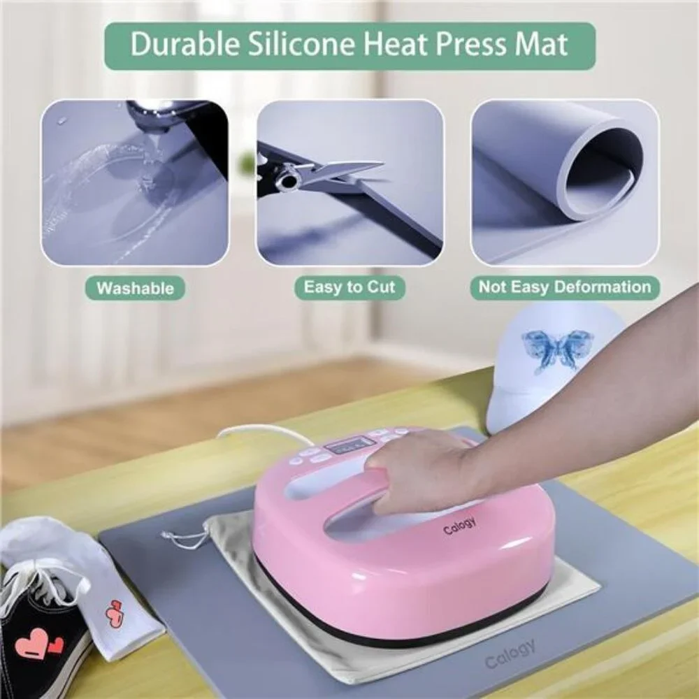 Heat Press Mat Silicone 11.5x11.5, Heat Press Pad Fireproof 0.34in Thickness